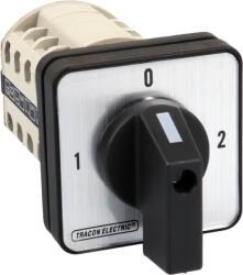 TRACON Választókapcsoló, 1-0-2, 400V, 50Hz, 20A, 2×4P, 5, 5kW, 48×48mm, 90° (TKV-209/4) (TKV-209/4)