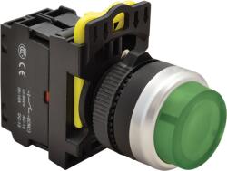 Tracon Világító nyomókapcsoló, kiálló, zöld, 1×NO, 5A/230V AC-15, IP42, LED 230V AC/DC (NYK3-HLG) (NYK3-HLG)
