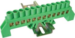 Tracon Szigetelt földelősín (N/PE), zöld, 230/400VAC, 100A, 8×12mm, 12P, IP20 (NPE-G8-12) (NPE-G8-12)