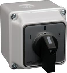 TRACON Tokozott közvetlen irányváltó motorkapcsoló, 1-0-2, 400V, 50Hz, 32A, 11kW, 64×64mm, IP44 (TKM-32/NT) (TKM-32/NT)