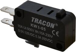 TRACON Helyzetkapcsoló, mikro, ütközős, 1xCO 10A/230VAC, 0, 3A/250VDC, 4, 8x0, 5 mm, IP00 (KW3-05) (KW3-05)
