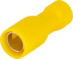 Tracon Szigetelt hengeres csatlakozó aljzat, elektrolitréz, sárga, 6mm2, (d1=3, 5mm, d2=5mm), PVC (SHA4) (SHA4)