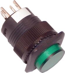 Tracon Mini jelzőlámpás nyomókapcsoló, zöld, 1×NO, 110V AC/DC (MNK-110G) (MNK-110G)