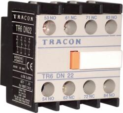 Tracon Homlokoldali segédérintkező TR1D/F és TR1E kontaktorokhoz, 230V, 50Hz, 2A, 2xNC+2xNO (TR6DN22) (TR6DN22)