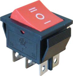Tracon Készülékkapcsoló, háromállású, piros, I-0-II felirattal, 16(6)A, 250V AC (TES-52) (TES-52)