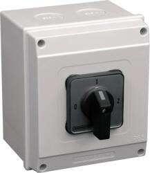 TRACON Tokozott választókapcsoló, 0-1-2, 400V, 50Hz, 25A, 2×4P, 7, 5kW, 48×48mm, 90°, IP65 (TKB-259/4T65) (TKB-259/4T65)