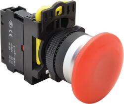 Tracon Gombafejű nyomógomb, piros, 1×NC, 5A/230V AC-15, 40mm, IP65 (NYG3-MR) (NYG3-MR)