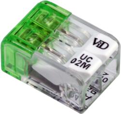 Tracon Csavar nélküli vezetékösszekötő, nyitható átlátszó, 0, 2-2, 5mm2, 24A, 450VAC 2P (RVONK2) (RVONK2)
