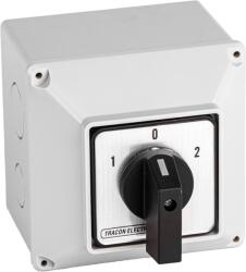 TRACON Tokozott kézikapcsoló, BE-KI, 400V, 50Hz, 32A, 4P, 11kW, 64x64mm, 60°, IP44 (TK-326/4T) (TK-326/4T)