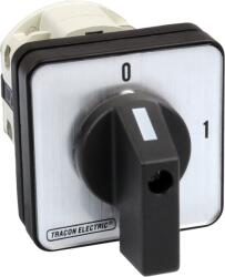 TRACON Kézikapcsoló, BE-KI, 400V, 50Hz, 25A, 4P, 7, 5kW, 48x48mm, 60° (TK-256/4) (TK-256/4)