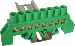 Tracon Szigetelt földelősín (N/PE), zöld, 230/400VAC, 100A, 8×12mm, 8P, IP20 (NPE-G8-8) (NPE-G8-8)