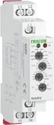 TRACON Feszültségfigyelő relé 3 fázisra, AC 220-460V, U> U< = +/-2-20%, t=0, 1-10s, Asymm 8% (NARV) (NARV)