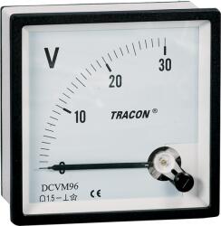 TRACON Analóg egyenáramú alapműszer sönt méréshez, 96x96mm, DC (DCVM-96B) (96B)