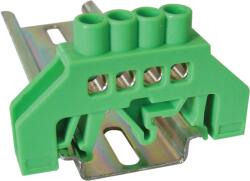 Tracon Szigetelt földelősín (N/PE), zöld, 230/400VAC, 63A, 6×9mm, 4P, IP20 (NPE-G6-4) (NPE-G6-4)