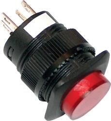 Tracon Mini jelzőlámpás nyomógomb, piros, 1×NO, 12V AC/DC (MNG-012R) (MNG-012R)