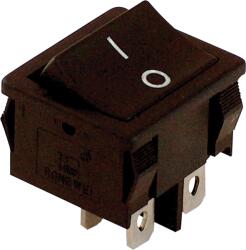 Tracon Készülékkapcsoló, BE-KI, 2-pólus, fekete, 0-I felirattal, 16(6)A, 250V AC (TES-51) (TES-51)