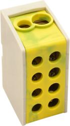 Tracon Főáramköri leágazó kapocs, sínre szerelhető, zöld/sárga, 2×25mm2 / 2×25mm2, 400VAC, 101A (FLE-25ZS) (FLE-25ZS)