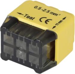 Tracon Csavar nélküli vezetékösszekötő, sárga, 6x0, 5-2, 5mm2, 450VAC, max. 16A (RVU2, 5-6) (RVU2,5-6)