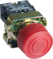 Tracon Gumiburkolatos nyomógomb, fémalapra szerelt, piros, 1×NC, 3A/240V AC, IP55 (NYGBP42P) (NYGBP42P)