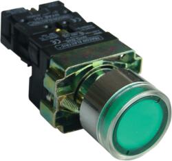 Tracon Világító nyomógomb, fémalap, zöld, glim, izzó nélkül, 1×NO, 3A/400V AC, 230V, IP42 (NYGBW33Z) (NYGBW33Z)