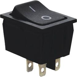 Tracon Készülékkapcsoló, BE-KI, 2-pólus, fekete, 0-I felirattal, 16(6)A, 250V AC (TES-53) (TES-53)