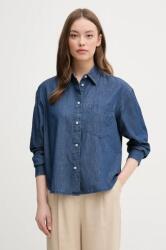 Benetton farmering női, galléros, sötétkék, relaxed - sötétkék S