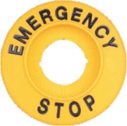 Tracon EMERGENCY STOP lap, magasított, d=60mm, h=8mm, ABS (NYG3-ES60H) (NYG3-ES60H)