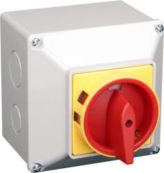 TRACON Tokozott biztonsági lakatolható szakaszoló kapcsoló, 400V, 50Hz, 63A, 3P, 18, 5kW, 64x64mm, IP44 (TSS-63/3T) (TSS-63/3T)
