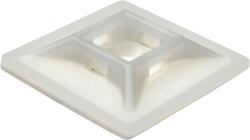 TRACON Öntapadós/csavarozható, 4oldalt fűzhető kötegelő talp, natúr, 19×19mm, d=5mm, PA6.6, 3M (TALP200) (TALP200)