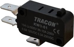 TRACON Helyzetkapcsoló, mikro, ütközős, 1xCO 10A/230VAC, 0, 3A/250VDC, 6, 3x0, 8 mm, IP00 (KW3-01) (KW3-01)