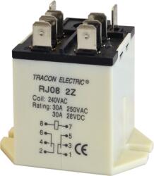 TRACON Nagyteljesítményű relé, 24V AC / 2×CO (30A, 230V AC / 28V DC) (RJ08-24AC) (RJ08-24AC)