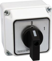 TRACON Tokozott kézikapcsoló, BE-KI, 400V, 50Hz, 25A, 3P, 7, 5kW, 48×48mm, 60°, IP65 (TK-256/3T65) (TK-256/3T65)