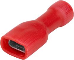 Tracon Teljes szigetelésű rátolható csatl. hüvely, sárgaréz, piros, 1, 5mm2, 6, 3×0, 8mm (PTCSH6) (PTCSH6)