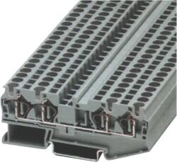 Tracon Négykapcsos ipari sorozatkapocs, rugós, sínre, szürke, 0, 14-1, 5mm2, 500VAC, 17, 5A (TSKB1/4) (TSKB1/4)