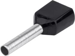 Tracon Szigetelt (PA6.6) iker-érvéghüvely, ónozott elektrolitréz, piros, 2×1, 5mm2, L=8mm (E13IR) (E13IR)