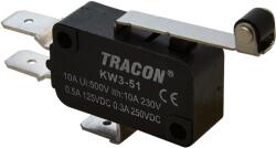 TRACON Helyzetkapcsoló, mikro, karos-görgős, 1×CO 10A/230VAC, 0, 3A/250VDC, 28mm, 6, 3x0, 8 mm, IP00 (KW3-51) (KW3-51)