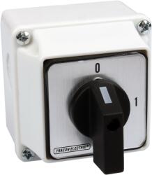 TRACON Tokozott kézikapcsoló, BE-KI, 400V, 50Hz, 25A, 3P, 7, 5kW, 48×48mm, 90°, IP65 (TK-259/3T65) (TK-259/3T65)