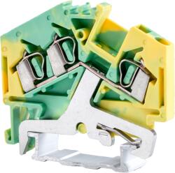 Tracon Védővezető ipari sorozatkapocs, rugós, sínre, zöld/sárga, 800V 24A 0.08-2.5 mm2 3P (TSKC2, 5/3JDD) (TSKC2,5/3JDD)