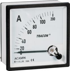TRACON Analóg váltakozó áramú ampermérő közvetlen méréshez, 72x72mm, 10A AC (ACAM72-10) (ACAM72-10)