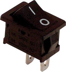 Tracon Készülékkapcsoló, BE-KI, fekete (0-I felirat), 16(6)A, 250V AC (TES-34) (TES-34)