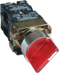Tracon Tokozott világítókaros kapcsoló, piros, LED, 3állású, izzó n. , 1×NC+1×NO, 3A/400V AC, IP44 (NYGBK3465PT) (NYGBK3465PT)