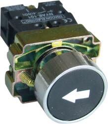 Tracon Tokozott jelölt nyomógomb, fémalap, fekete, (fehér nyíl), 1×NO, 3A/240V AC, IP44 (NYGBA3351T) (NYGBA3351T)