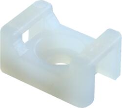 TRACON Csavarozható, 2oldalt fűzhető kábelkötegelő talp, natúr, 15×10mm, d=3.5mm, PA6.6 (CSTALP) (CSTALP)