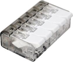 Tracon Csavar nélküli vezetékösszekötő, nyitható átlátszó, 0, 2-4mm2, 32A, 450VAC 5P (RVON5) (RVON5)