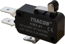TRACON Helyzetkapcsoló, mikro, karos-görgős, 1×CO 10A/230VAC, 0, 3A/250VDC, 15mm, 6, 3x0, 8 mm, IP00 (KW3-41) (KW3-41)