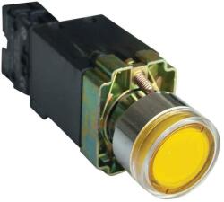 Tracon Világító nyomógomb, fémalap, trafóval, sárga, glim, izzó nélk. , 1×NO, 3A/230V AC, 6V, IP42 (NYGBW3541S) (NYGBW3541S)