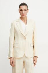 Weekend Max Mara len blézer bézs, sima, egysoros gombolású, 2515041012600 - bézs 34
