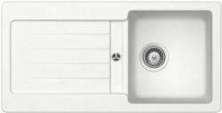 SCHOCK Typos D-100S konyhai mosogatótálca Cristalite Alpina 860 x 435 mm, gránit kompozit, megfordítható, hagyományos beépítés, fehér, beépíthető (6426282107697)