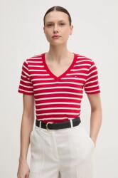 Tommy Hilfiger pamut póló női, bordó, WW0WW40584 - piros M