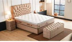 ABC Bedding Ocaliptus kárpitozott ágyneműtartós ágy matraccal 90x200